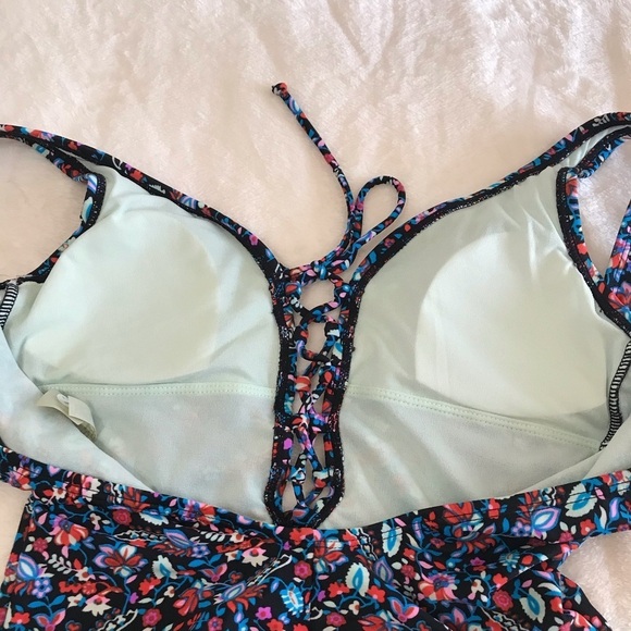 GIANNI BINI / Floral Print One Piece Bathing Suit Size S NWT - Picture 7 of 8